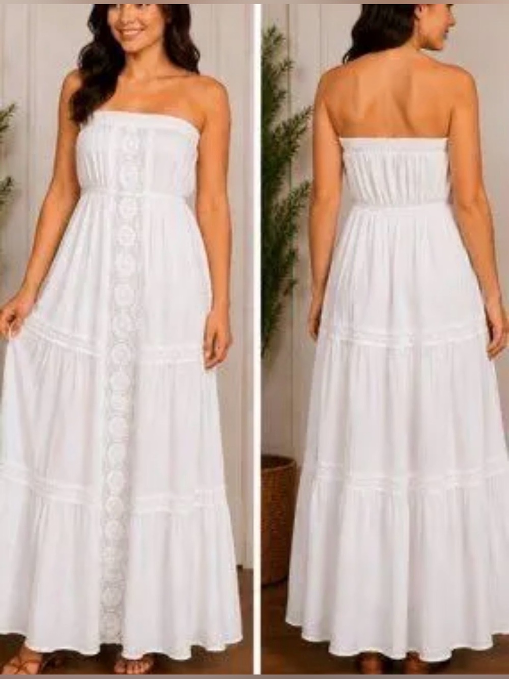 Justify White Boho Prairie Maxi Dress